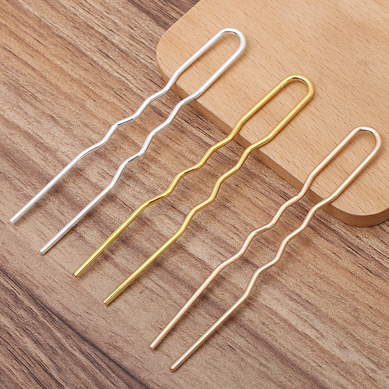Pince à cheveux épaisse en U ondulé, accessoires de décoration DIY, matériel d'épingle à cheveux