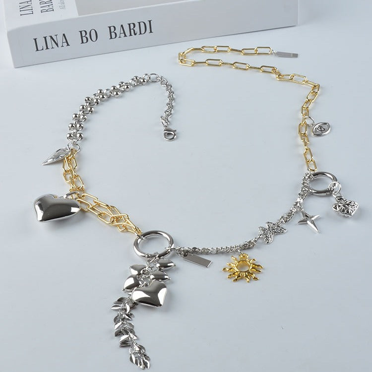 Ceinture à pendentif Love Vintage effet vieilli avec chaînes multi-éléments style Punk