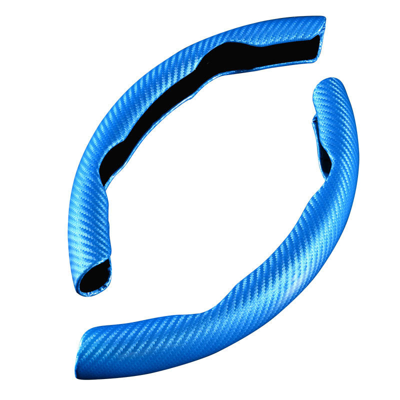 Car Universal Steering Wheel Cover Two-section Buckle Handle Cover Carbon Fiber Sports Sets