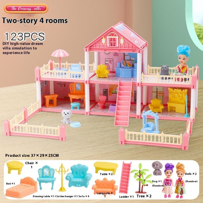 Jouet Fille Princesse Château Villa Cabane Enfants Jouent Maison Jouet Fille Simulation Chambre Maison de Poupée Cadeau