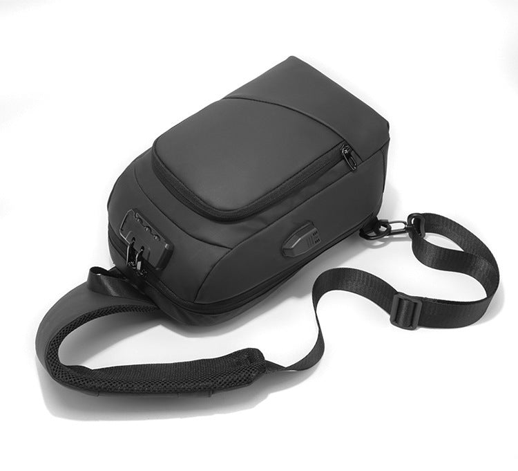 Men's Casual Running Chest Password Lock Anti-theft Shoulder Crossbody Bag