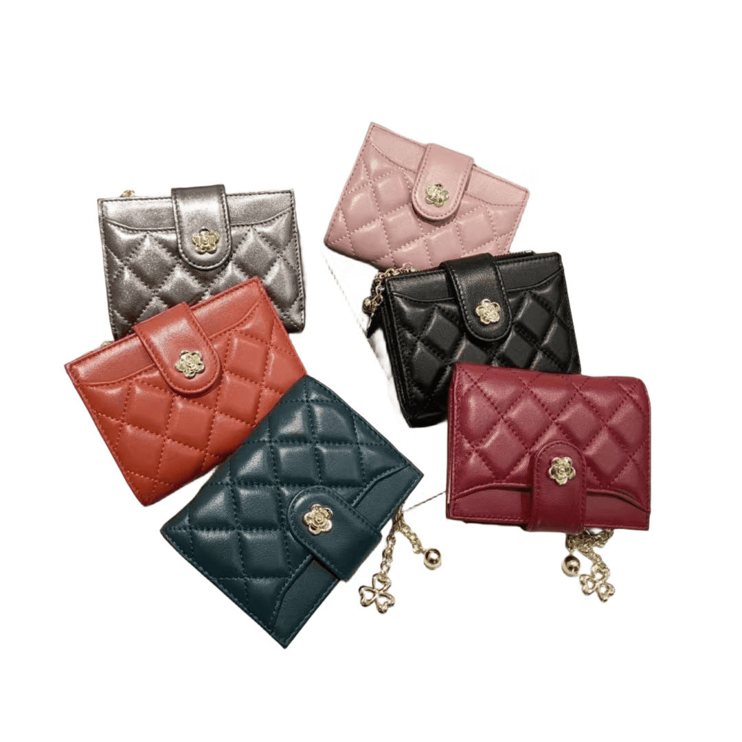 Portefeuille court à deux volets pour femme tendance
