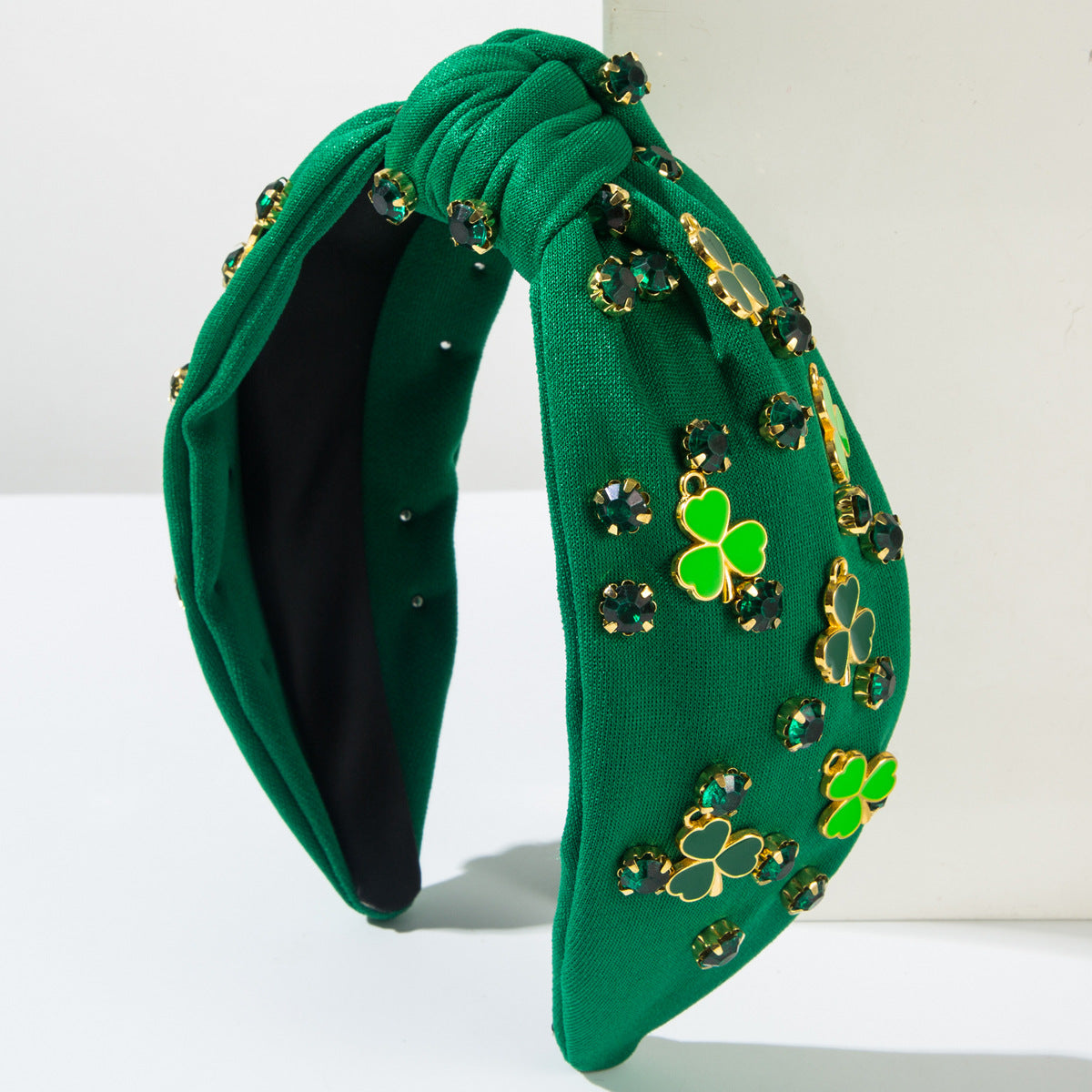 Accessoires pour Cheveux Bandeau Trèfle Vert Strass Décoration Femme