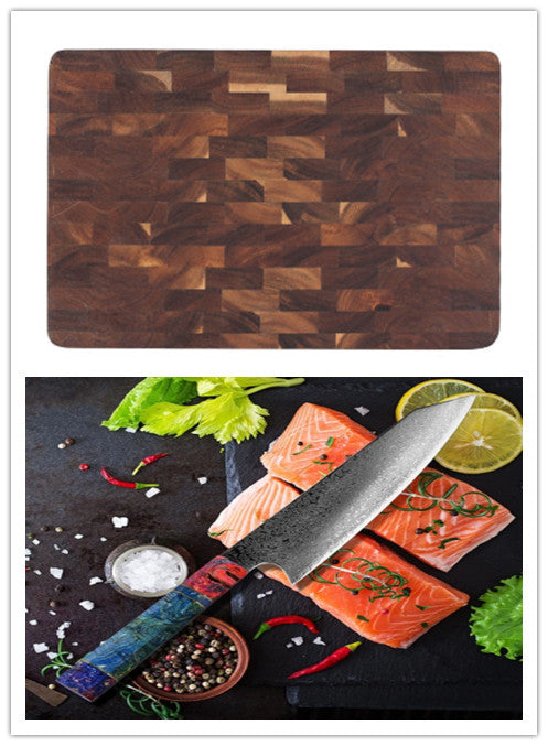 Kitched set (totally 7 sets) Acacia chopping board and knife