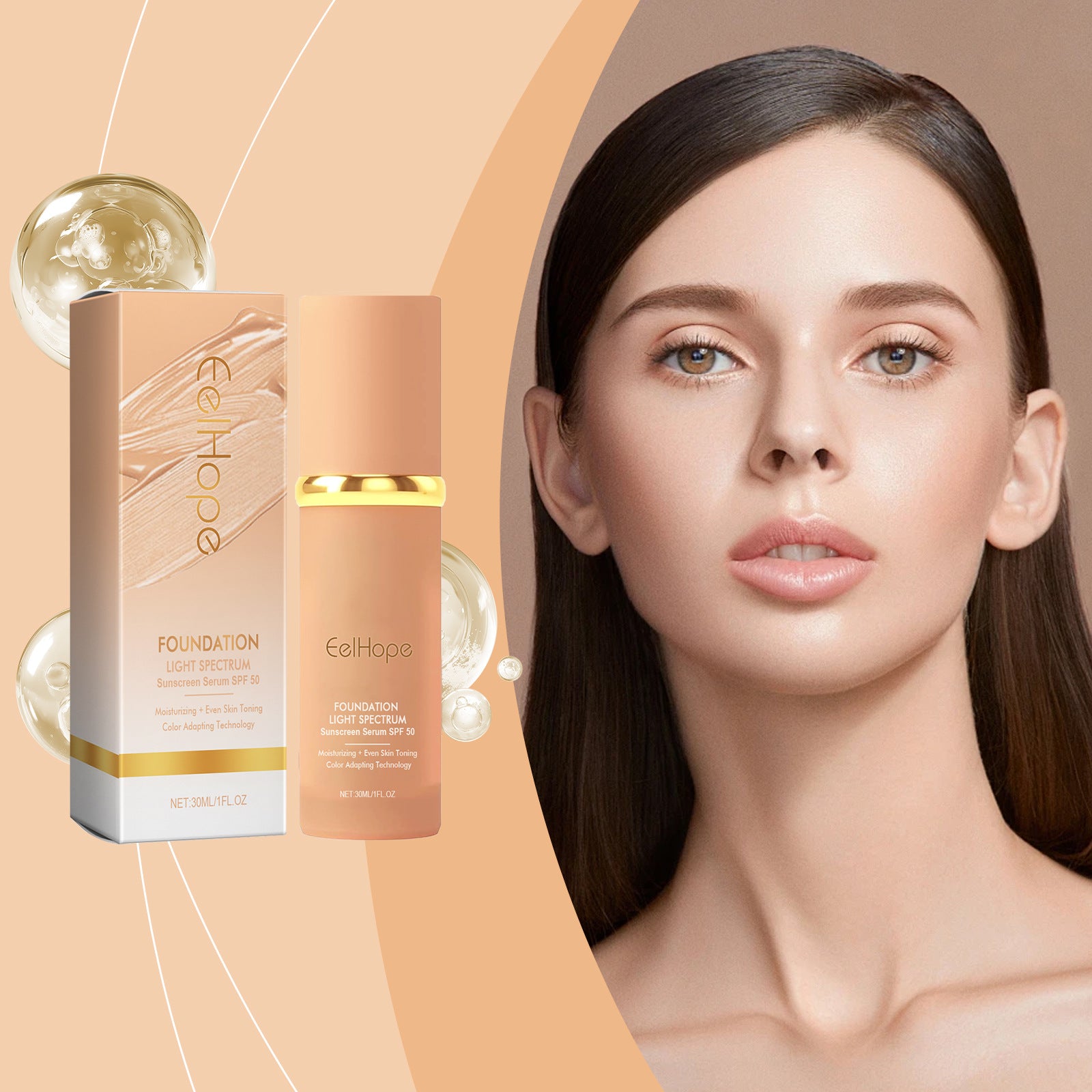 Natural Lightweight Concealer And Moisturizer Liquid Foundation
