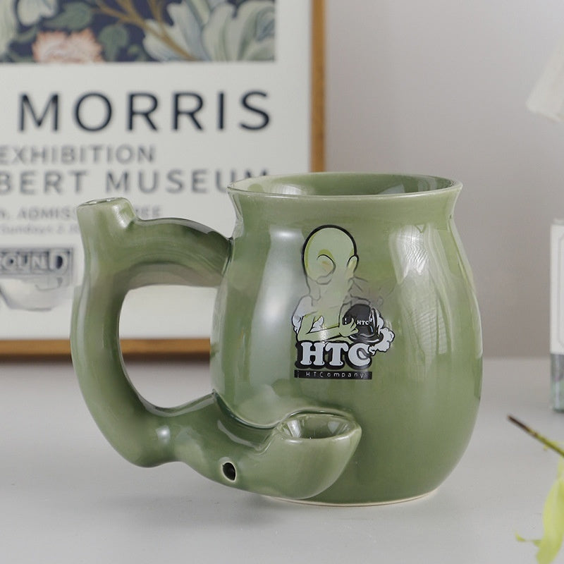 Multi-functional Ceramic Double-layer Coffee Smoking Cup