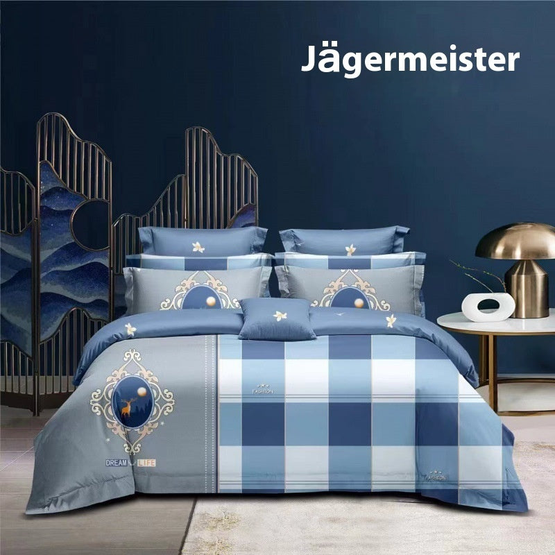 Flower Brushed Thickened Quilt Cover 4-piece Kit
