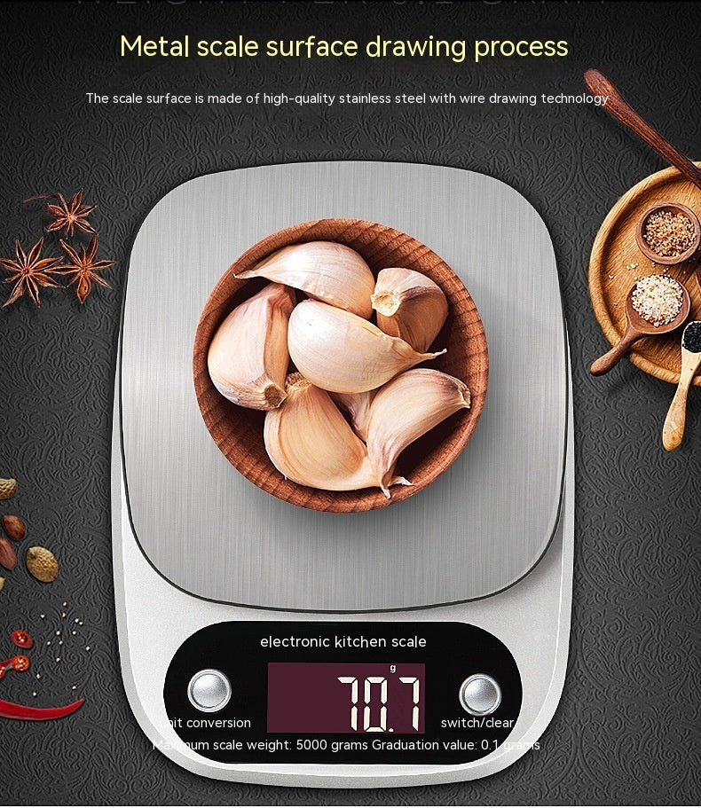 Balance de cuisine électronique ménagère en acier inoxydable