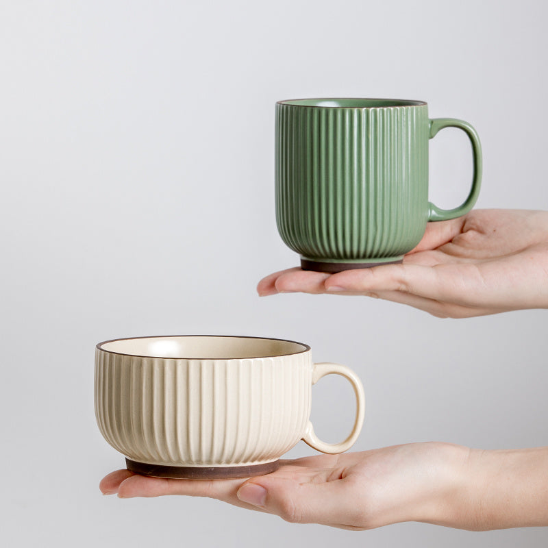 Nordic Vertical Stripe Ins Ceramic Coffee Cup