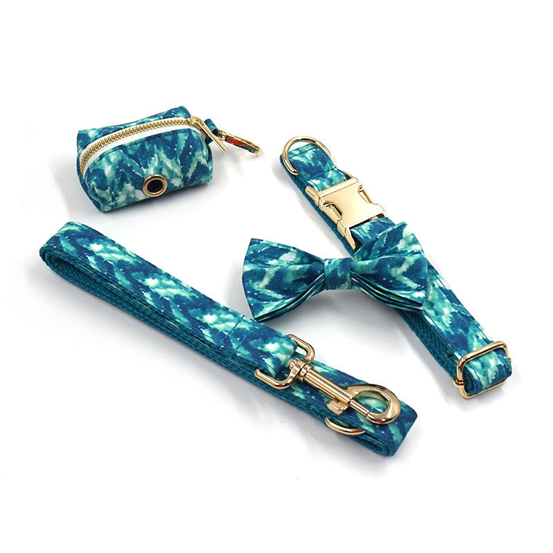 Ensemble Laisse Collier Nœud Papillon avec Sacs à Déjections Canines