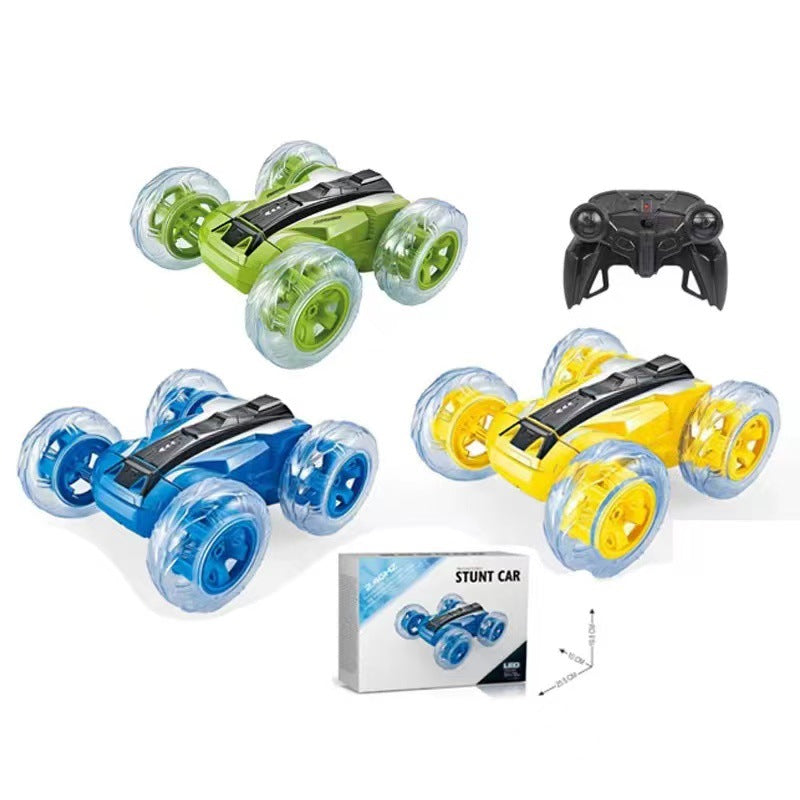 Children's Rolling Stunt Car Toy Double-sided Rotating Drift Racing Car