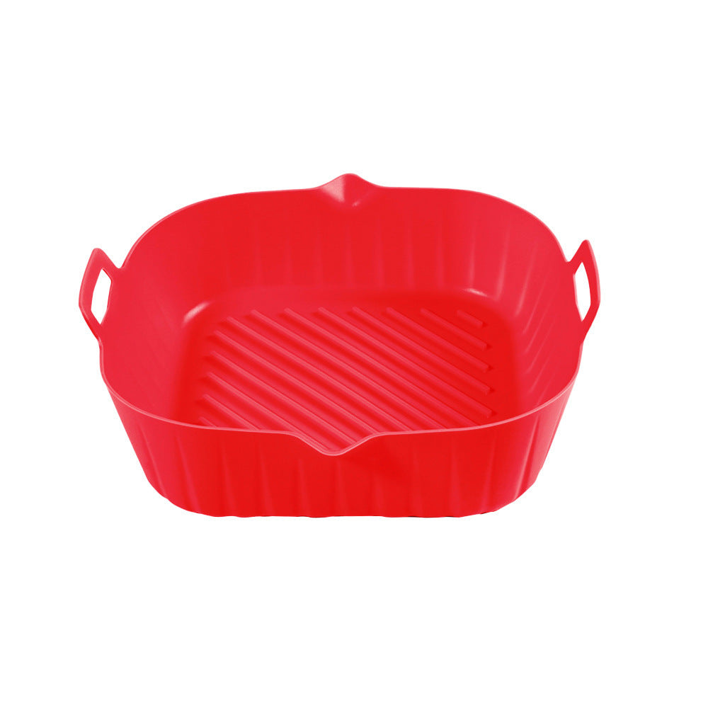 Bandeja de silicona para freidora de aire redonda y gruesa, plegable