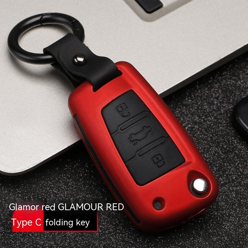 Automotive Carbon Fiber Silicone Key Cover Case Buckle