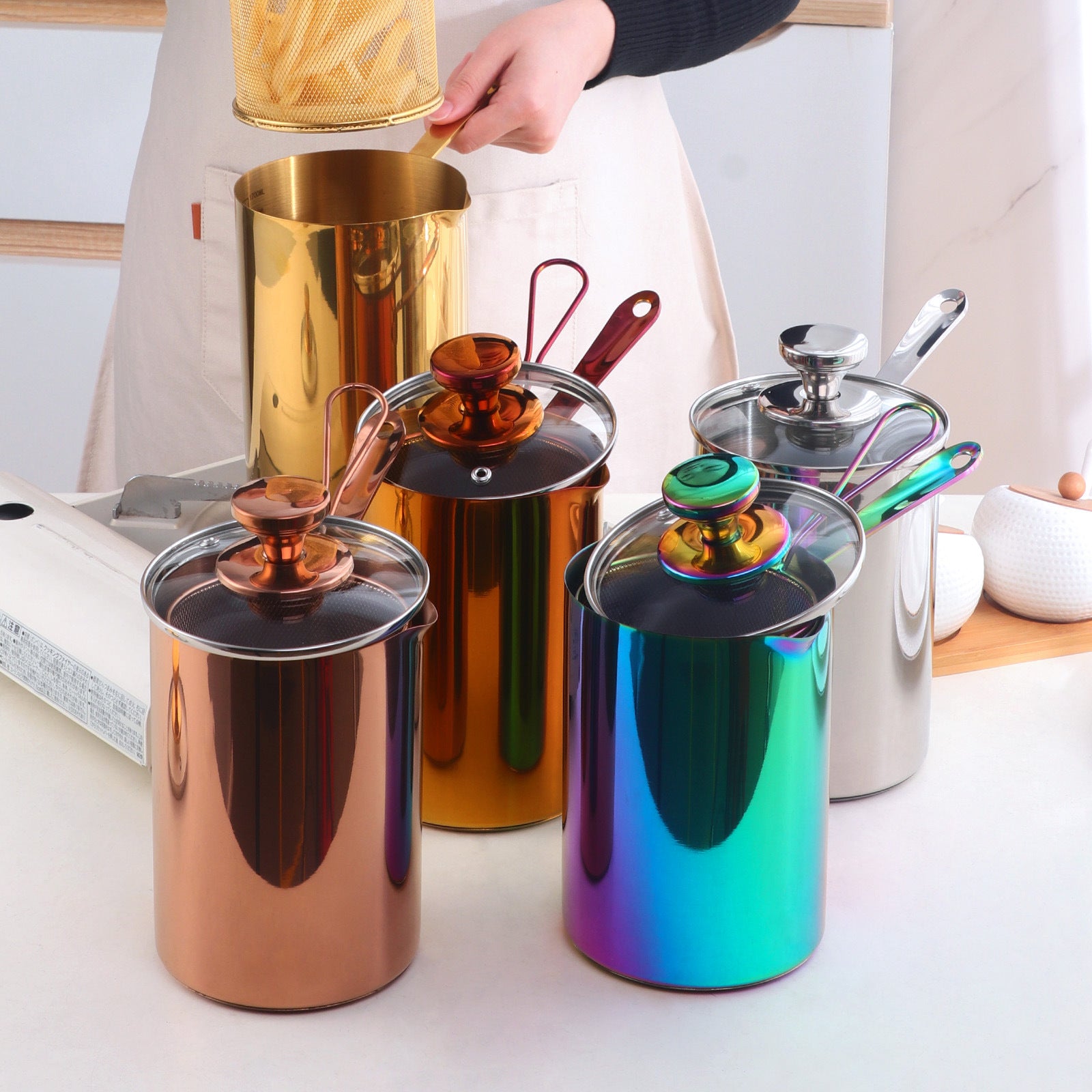 Friteuse profonde en acier inoxydable 304 pour cuisine avec passoire