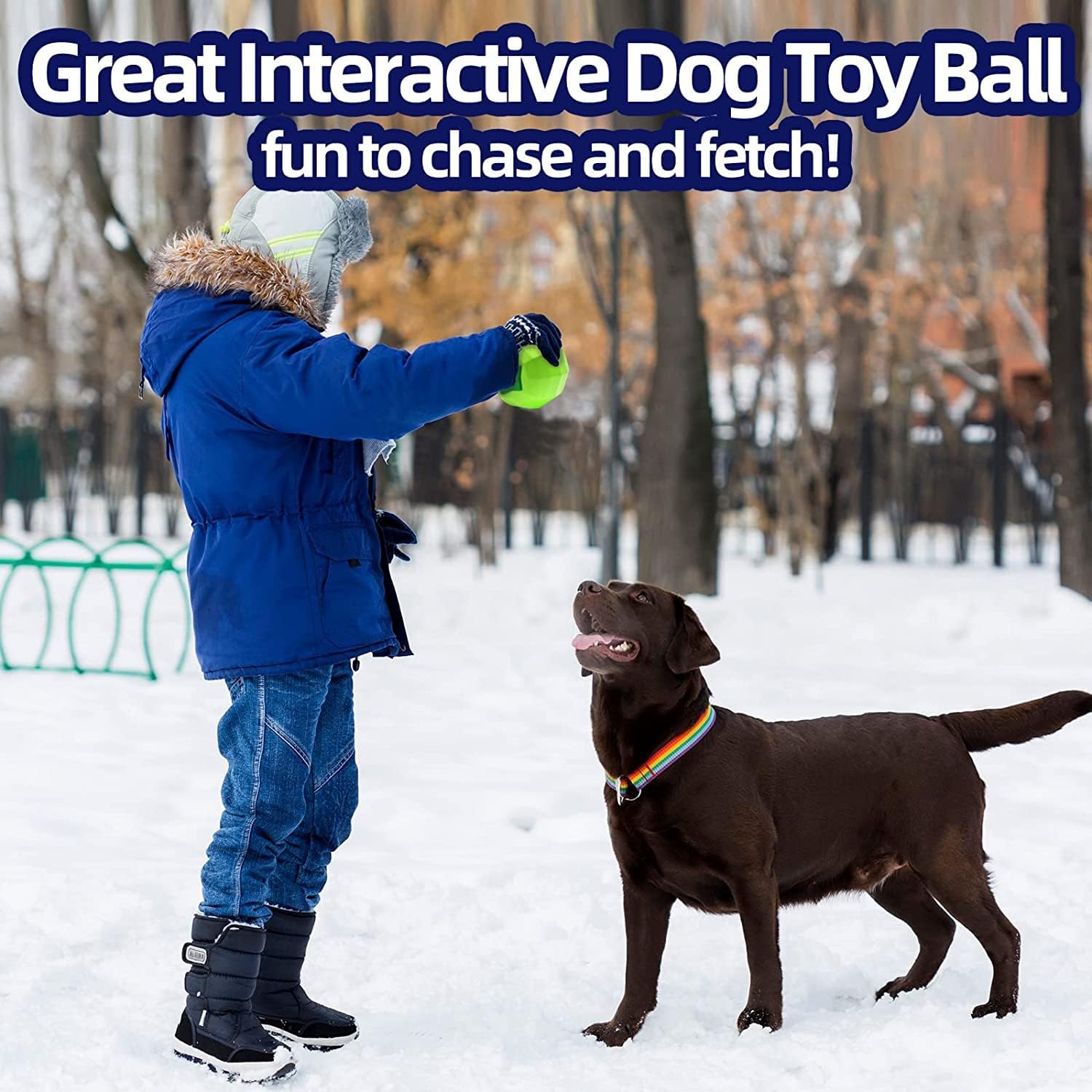Dog Squeaky Toy For Aggressive Chewers Interactive Dog Toys For Medium Large Dogs Teeth Cleaning Large Breed Ball Chew Toy With Non Toxic Natural Rubber