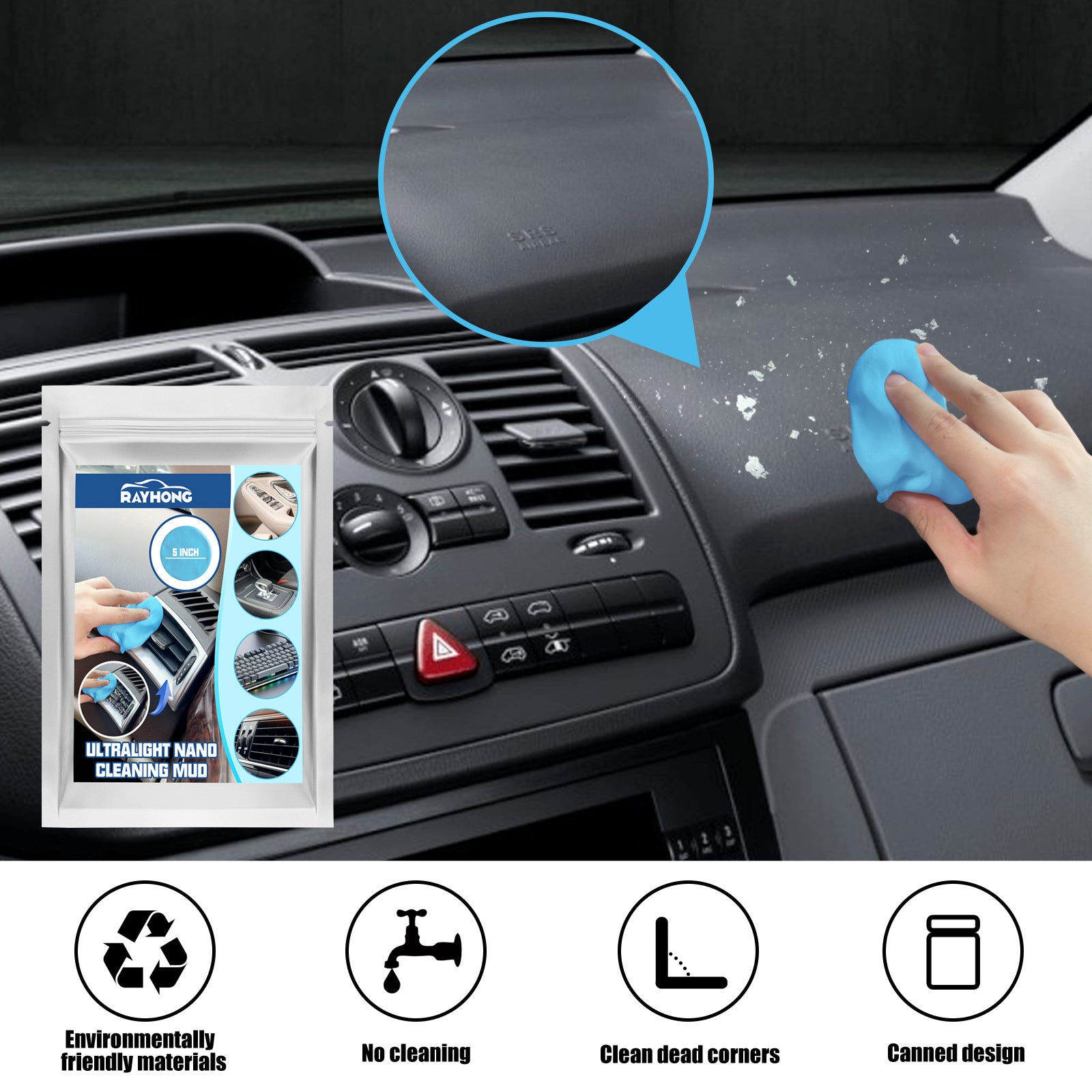 Nettoyage de l'habitacle de voiture, élimination de la poussière des interstices, boue de nettoyage multifonctionnelle