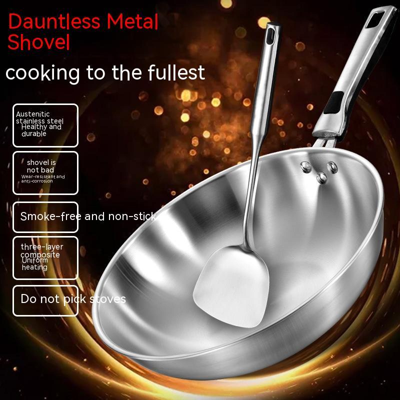 Stainless Steel Household Uncoated Frying Pan