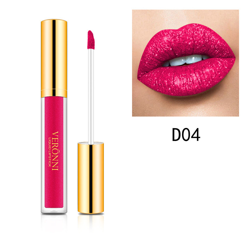 Diamond Pearl Magic Color Shiny Matte Metal Lip Gloss Lipstick