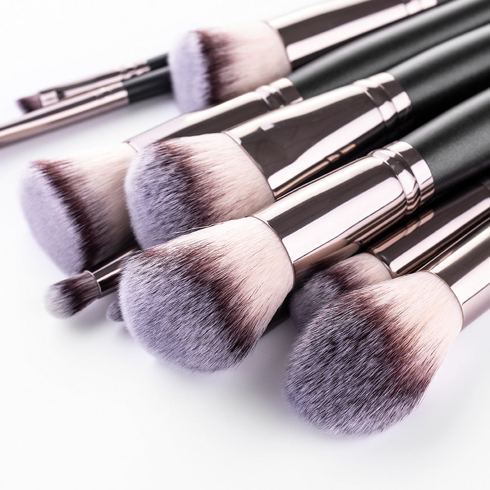 Ensemble de 15 pinceaux de maquillage, kit complet, outils de maquillage noirs mats