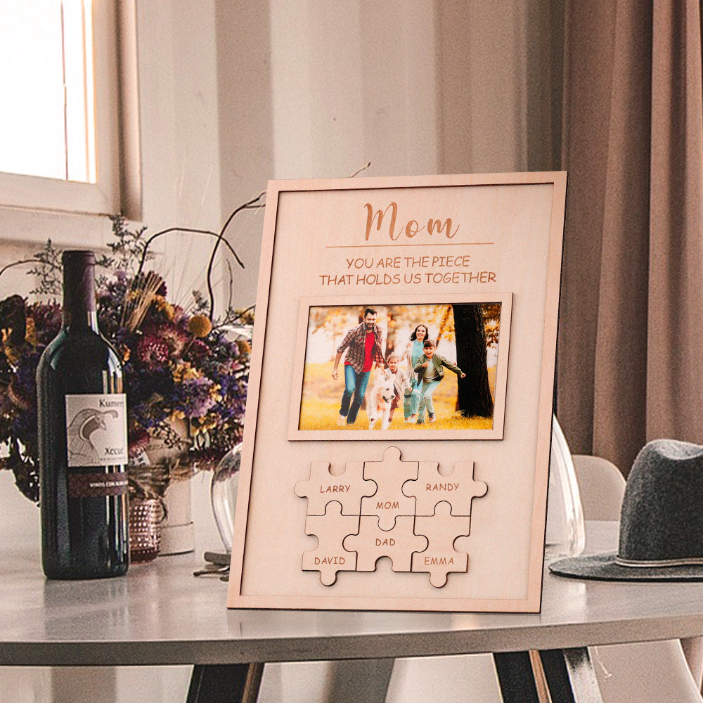 Cadeau Fête des Mères Cadre Puzzle en Bois Personnalisé Cadeau Commémoratif DIY