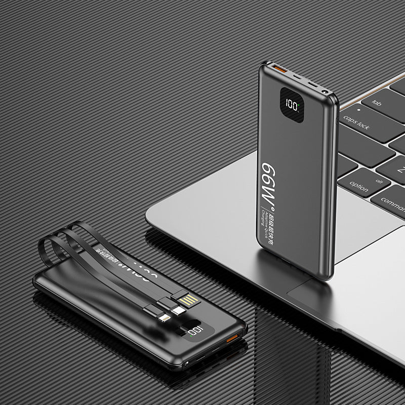 PD66W Fast Charge Power Bank 20000 MA Large Capacity With Cable Mobile Power Supply
