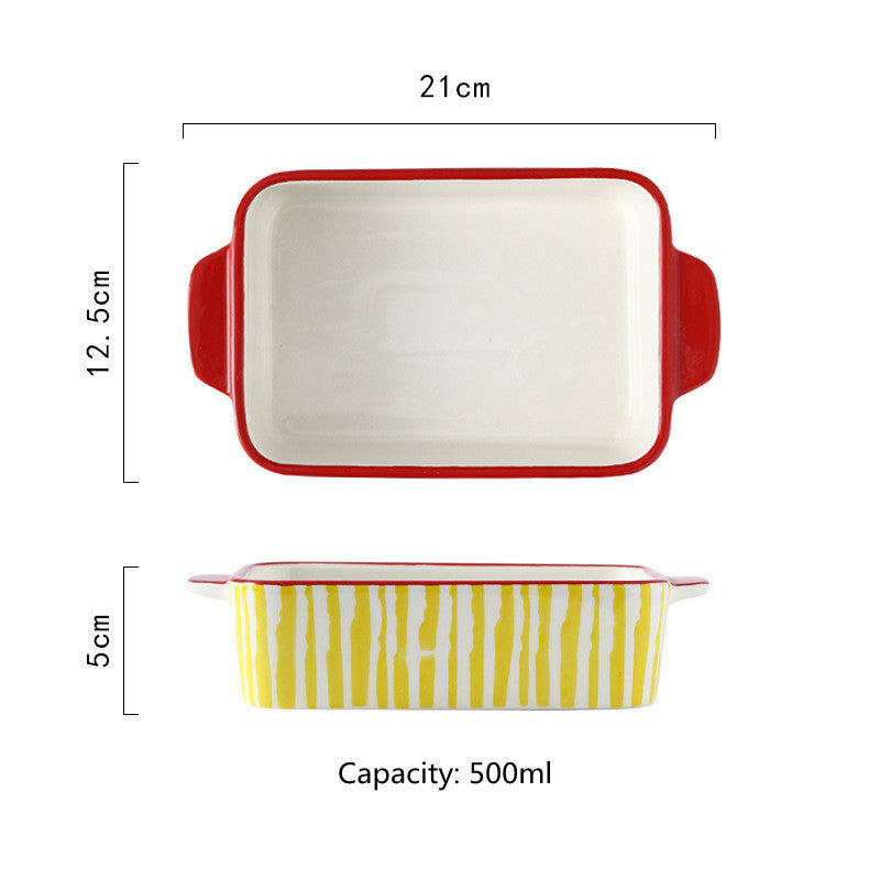 Rectangular Plate And Binaural Baking Bowl