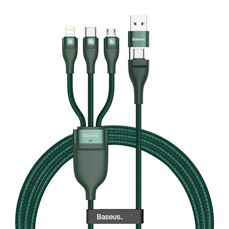 Type-c three-port mobile phone fast charging data cable