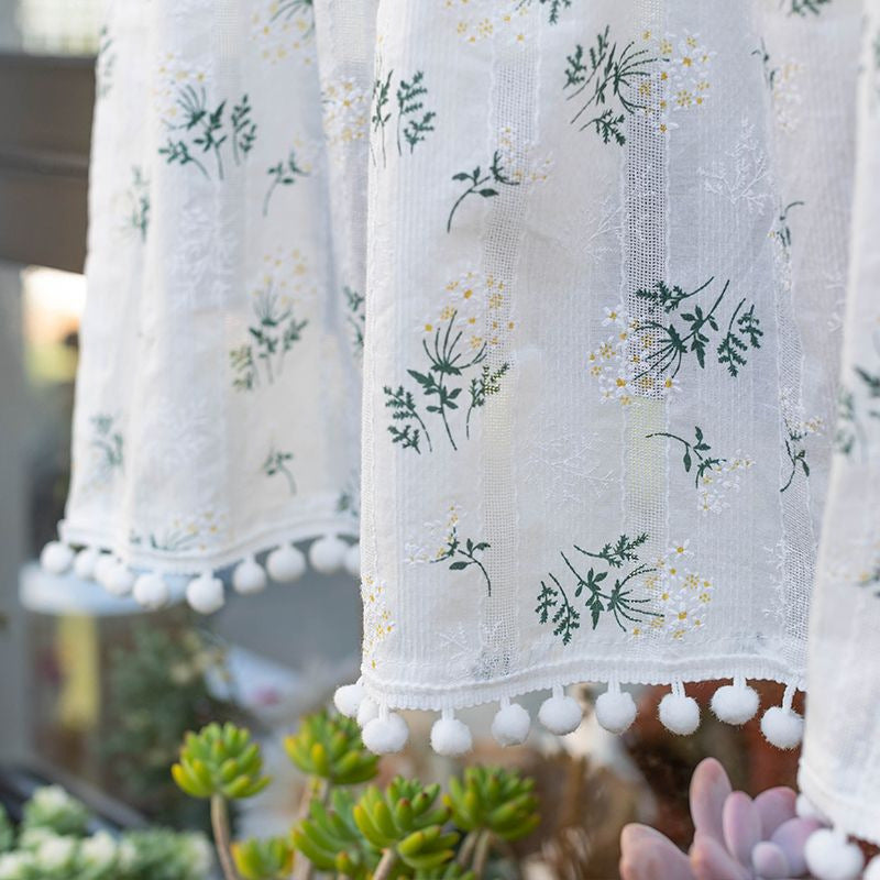 Tassel Curtain Kitchen Short Curtain Floating Window Coffee Curtain