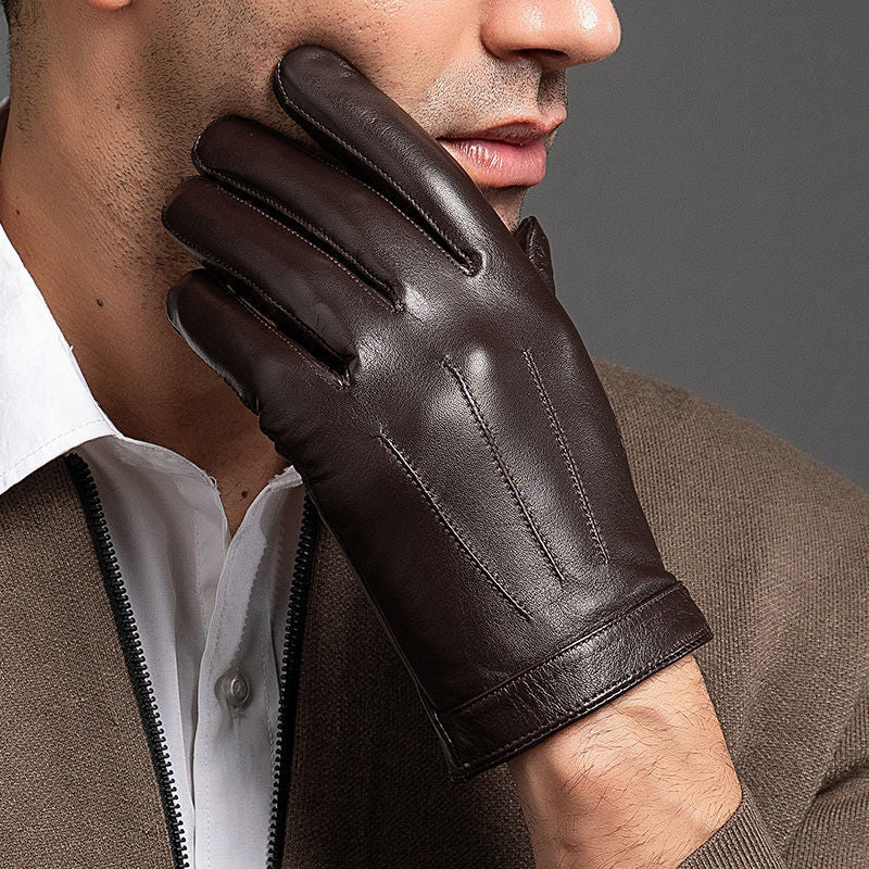 Gants fins en cuir pleine fleur de mouton pour homme