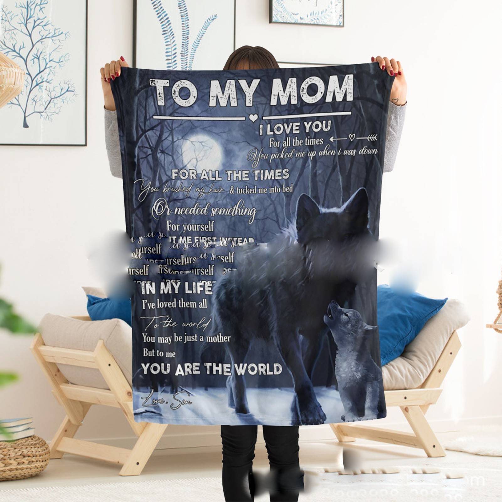 Flannel Lambswool Printed Blanket Envelope Blanket