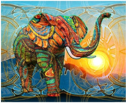 Full Square Diamond 5D DIY Diamond Painting Colorful Elephant Embroidery Cross Crystal Mosaic Painting Painting Decor Gift