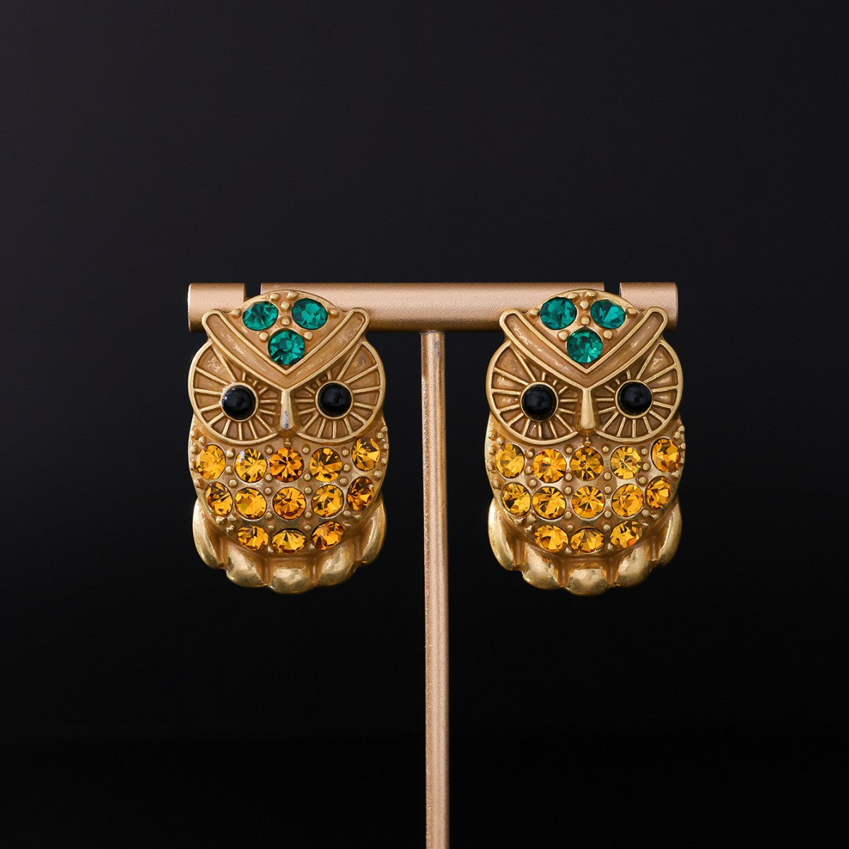 Boucles d'oreilles hibou Boucles d'oreilles tridimensionnelles Boucles d'oreilles émaillées animaux de l'industrie lourde