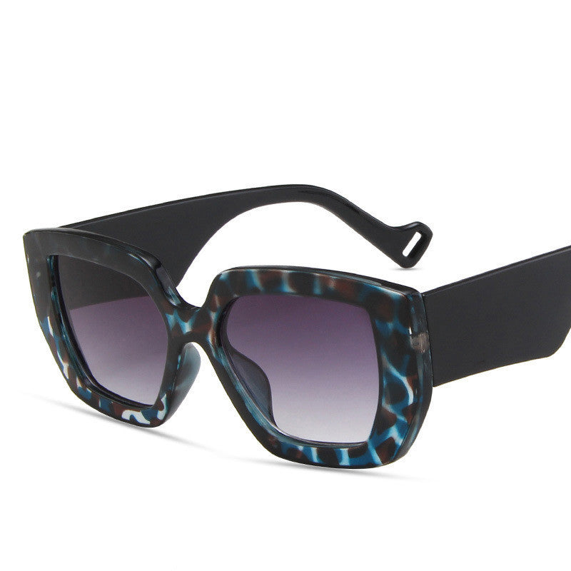 Lunettes de soleil polygonales contrastées pour la personnalité latérale Lunettes de soleil rétro