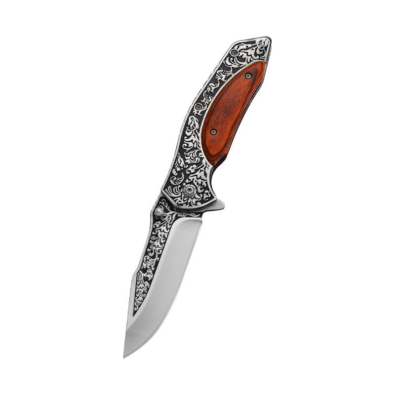 Steel Carving Wooden Handle High Hardness Folding Knife
