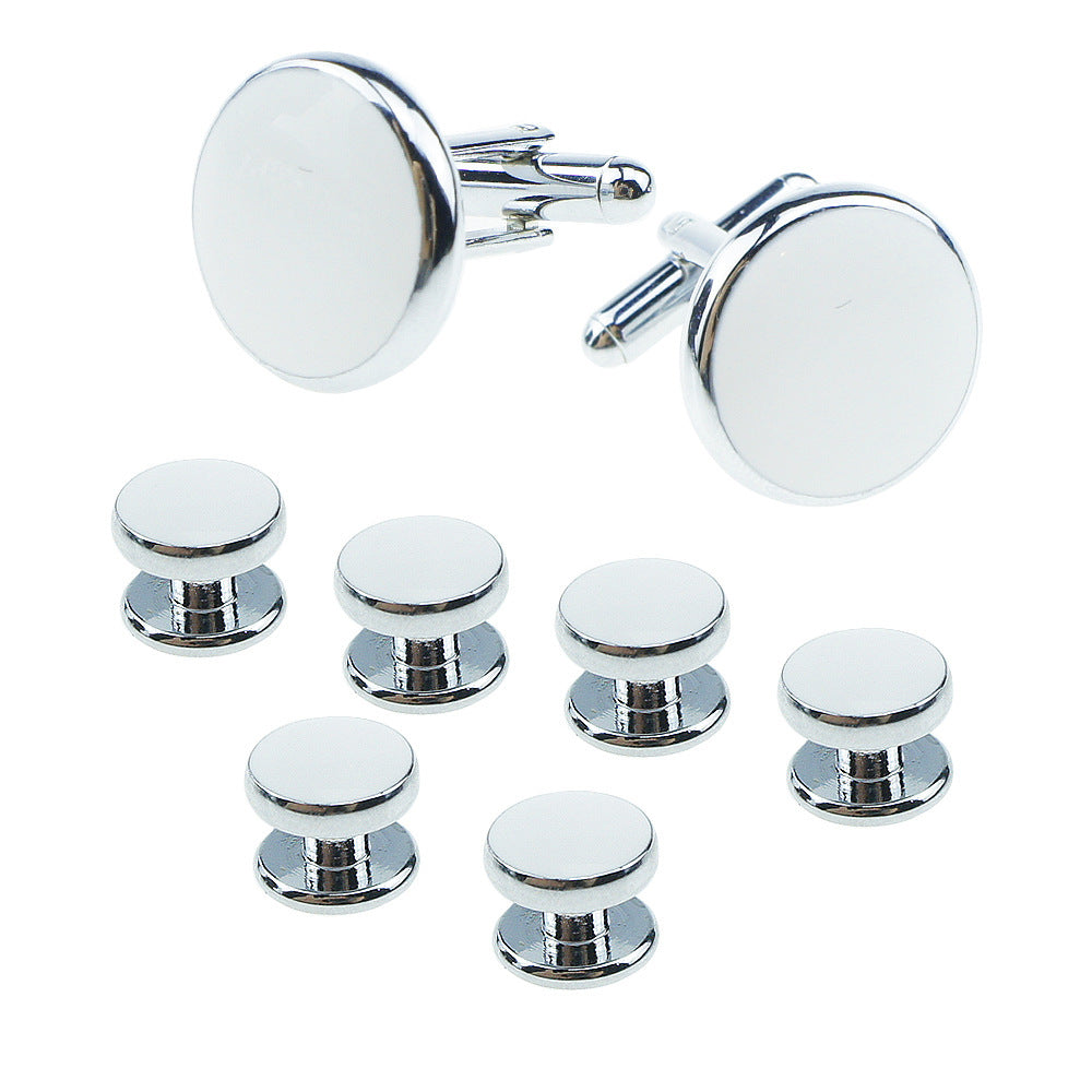 Boutons de manchette homme chemise française ronde goutte coque boutons de manchette combo 8 pièces