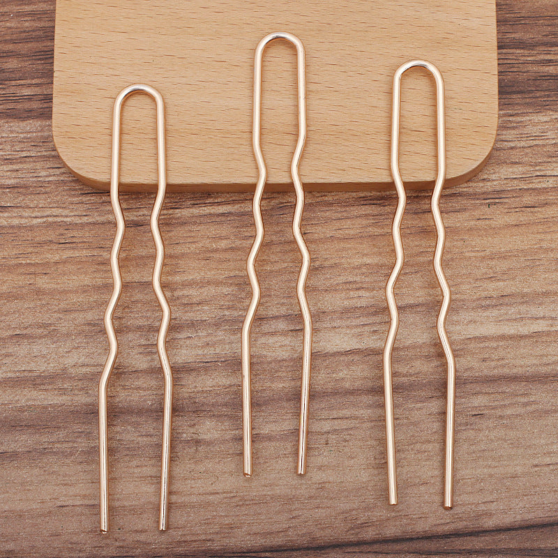 Pince à cheveux épaisse en U ondulé, accessoires de décoration DIY, matériel d'épingle à cheveux