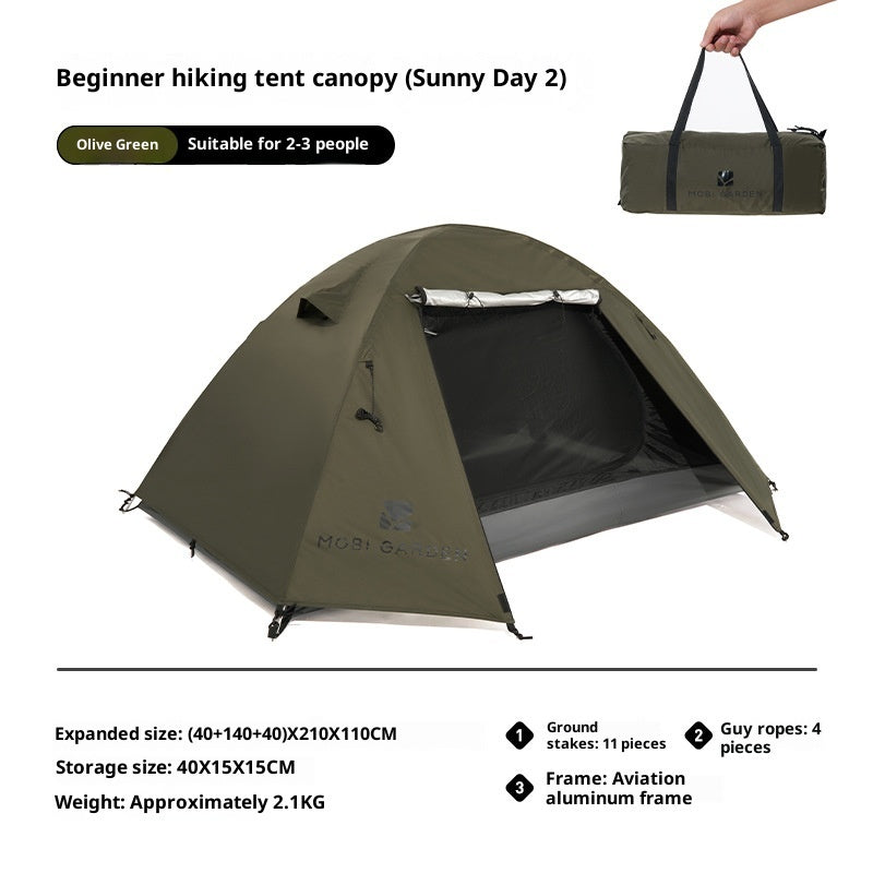 Outdoor Equipment Rain-proof Thickened Camping Three-point Tent Windproof Sunscreen Portable Folding Tent