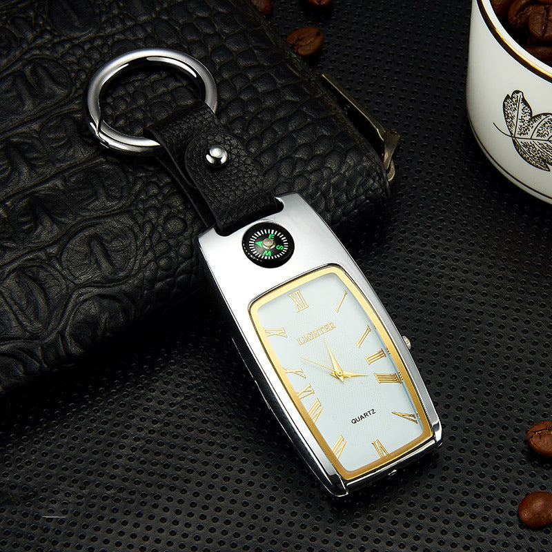 Car Keychain Charging Lighter Creative Watch Windproof