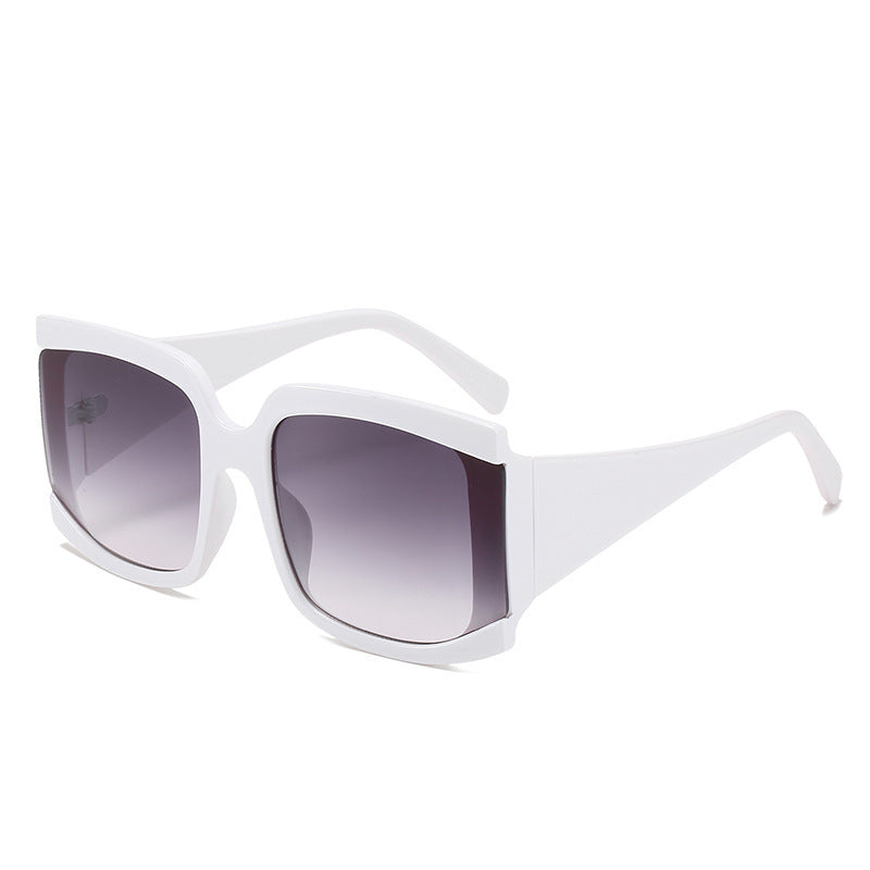 Lunettes de soleil carrées à grande monture, tendance mode