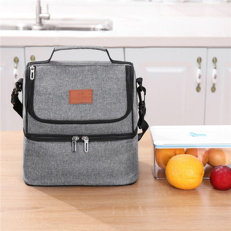 Double Layer Ice Pack Insulated Bag Oxford Cloth Waterproof Aluminum Foil Lunch Bag Double Layer Lunch Bag Breast Milk Storage Bag