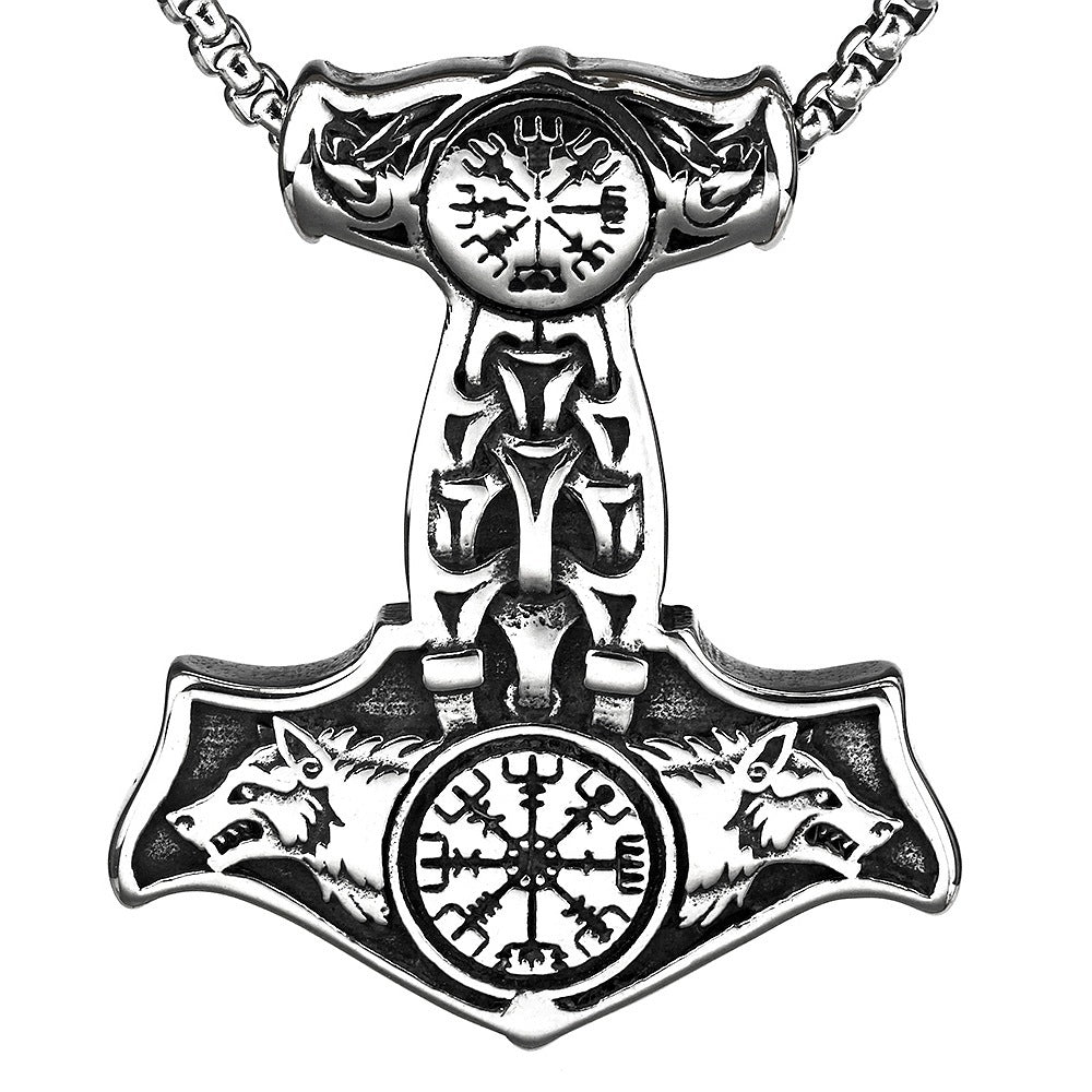 Titanium Steel Pendant Ornaments Stainless Steel Necklace Vintage Viking Impactor Men