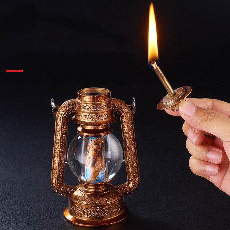 Vintage Horse Lamp Lighter Oil And Electricity 10000 Matches Exquisite Desktop
