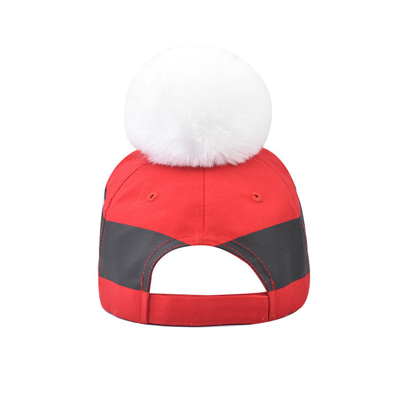 Casquette de baseball de Noël assortie à la boule de poils