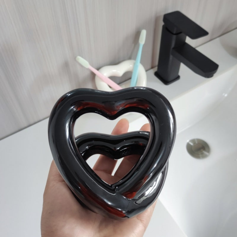 Support de brosse à dents en céramique Ins, pour couple, salle de bain, dentifrice, brosse à dents, étagère de rangement décorative