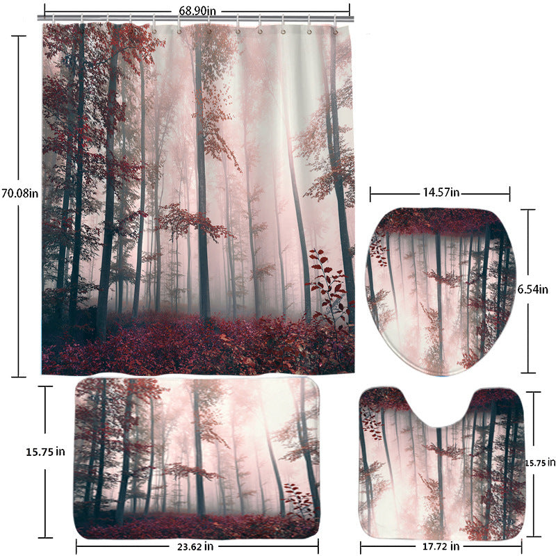Bathroom Shower Curtain Punch-free Toilet Partition Curtain