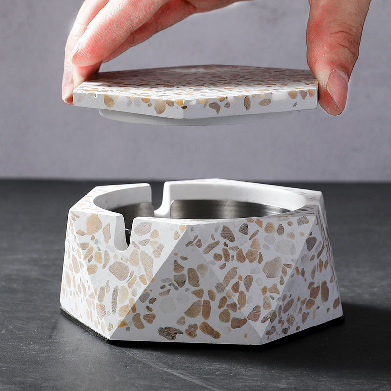 Simple Handmade Cement Terrazzo Ashtray