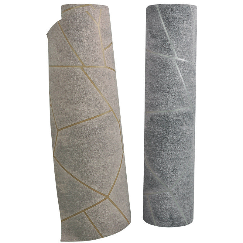 Gray Deerskin Velvet 3D Solid Geometric Wallpaper