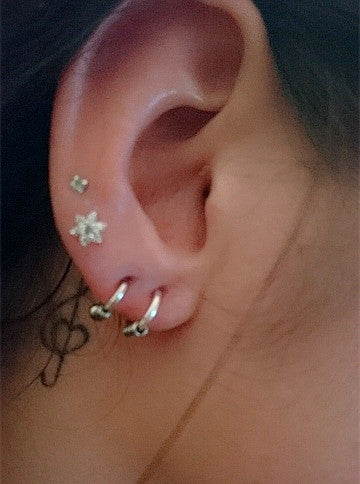 S925 Sterling Silver Earrings Antique Small For Men And Women