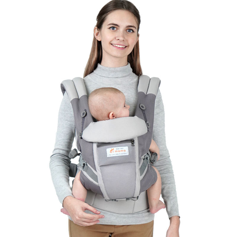 Porte-bébé Ergonomique Réglable Respirant pour Toutes les Étapes avec Tabouret de Taille