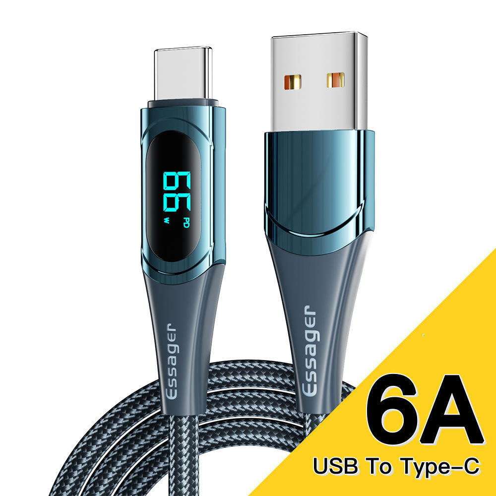 Digital Display Fast Charging Zinc Alloy Data Cable
